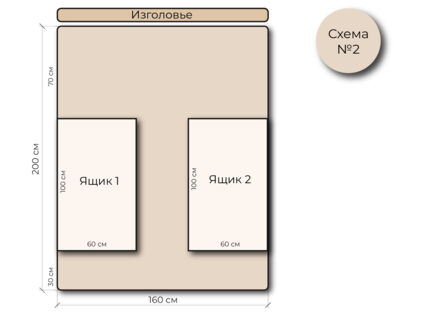 Кровать Mr.Mattress Site Box экокожа Brown 180х200