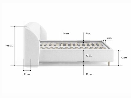 Кровать Сонум Valencia Экокожа Белая 120х190