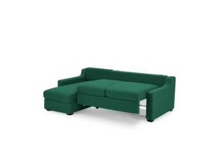 Диван Фиеста Мебель Непал с оттоманкой велюр Vivaldi 11 темно-зеленый Длина 221 см