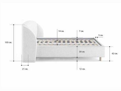 Кровать Сонум Valencia Кашемир Горчичный (с подъемным механизмом) 120х190