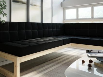 Диван Арско Сега угловой трехместный черный