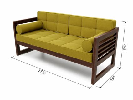 Диван Арско Сега трехместный горчичный