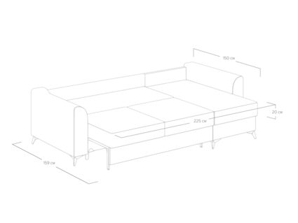 Диван Сонум Dario угловой Микровелюр	кофе Длина 265 см