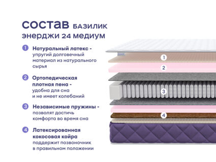 Кровать Димакс Левита с п/м + матрас Базилик Энерджи 24 медиум 1425