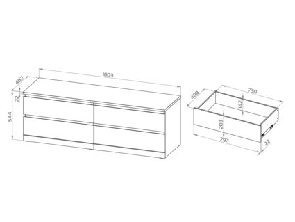 Комод Гуд Лакк Варма Прайм 4Д ясень коричневый 48х160