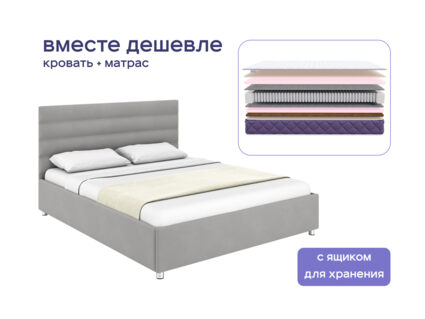 Кровать Димакс Левита с п/м + матрас Базилик Энерджи 24 медиум 1425
