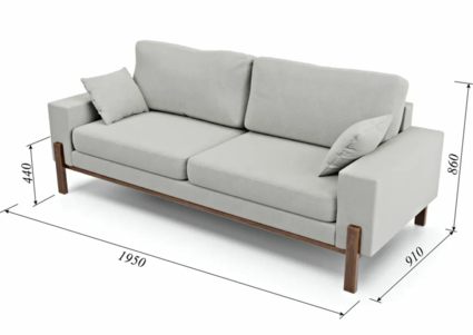 Диван Арско Хангель трехместный серый