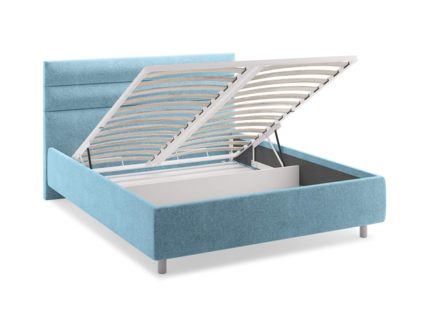 Кровать Сонум Linda Рогожка Голубой (с подъемным механизмом) 90х190
