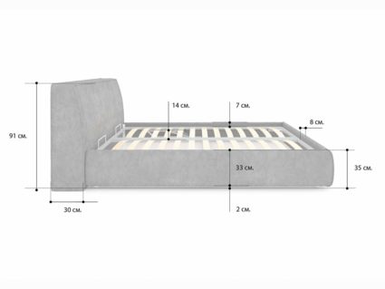 Кровать Сонум Altea Кашемир Горчичный 140х190