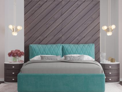 Кровать Nuvola Celeste Velutto 26 (с подъемным механизмом) 180х190