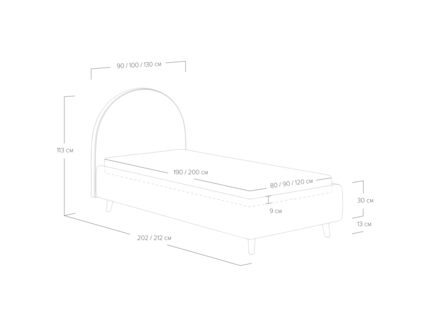Кровать Сонум Roxy Эвита мятный (с подъемным механизмом) 80х190