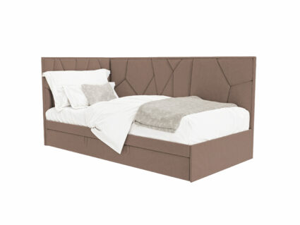 Кровать Beautyson Helga угловая (с ящиком) велюр Formula 225 бежевый 239