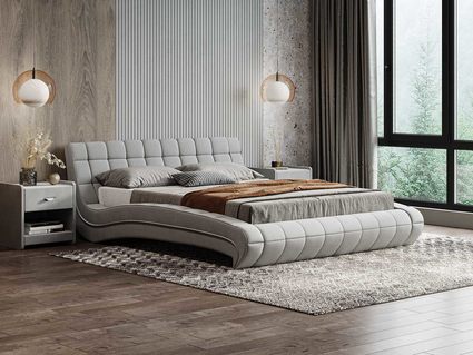 Кровать Сонум Milano Экокожа Белая (с подъемным механизмом)