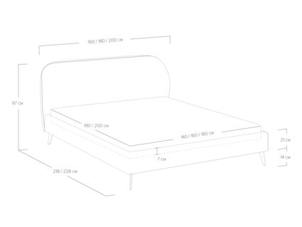 Кровать Сонум Katrin Микровелюр Кремовый 140х190