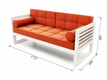 Диван Арско Сега трехместный оранжевый Длина 173 см