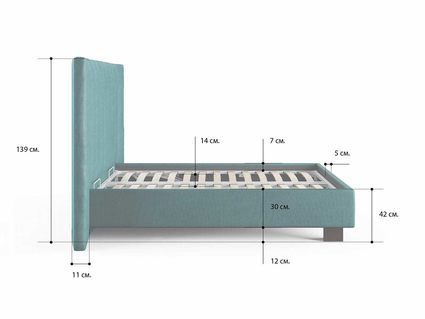 Кровать Сонум Barbara Рогожка Графит 160х190