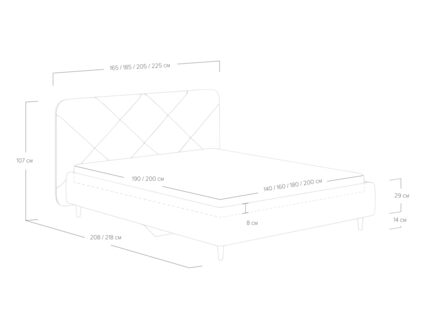 Кровать Сонум Taylor Рогожка зелёный