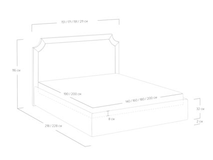 Кровать Сонум Eliot Рогожка Деним (с подъемным механизмом) 140х200