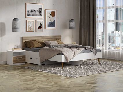 Кровать Сонум Ines Ясень анкор + серый 90х200