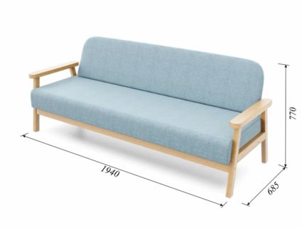 Диван Арско Флори трехместный голубой