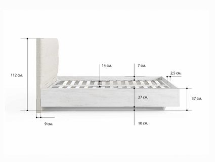 Кровать Сонум Vena Ясень Ориноко + Кашемир Латте 180х190