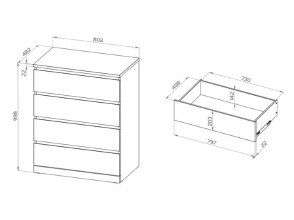 Комод Гуд Лакк Варма Прайм 4 белый 48х80